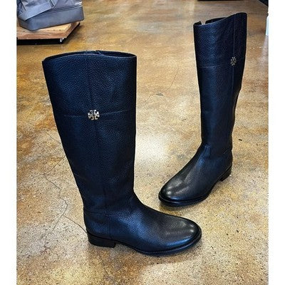 TORY BURCH Black Jolie Leather Riding Knee High Boots Sz. 8