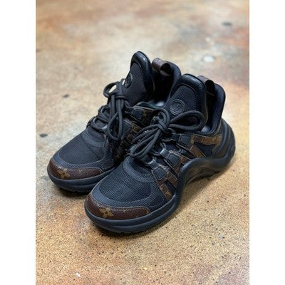 LOUIS VUITTON LV Black Archlight Sneaker Monogram Lace Up Chunky Shoes Sz. 38