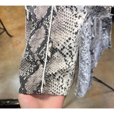 Philosophy Snakeskin Print Lorenzo Serafini Button Up Paper Long Coat - Small/Med.
