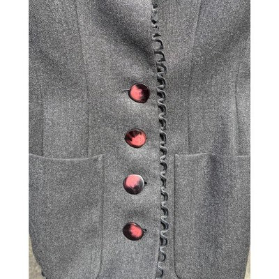 Vintage VALENTINO + Patty Ann Exclusives Grey Wool Skirt Suit Size 10