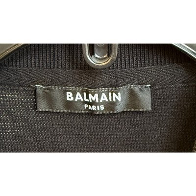 SOLD! BALMAIN PARIS Black & White Men's Cotton Polo Short Sleeve Logo Shirt - XXL