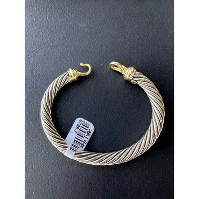 SOLD! DAVID YURMAN Sterling 925 14K Yellow Gold 7mm Classic Cable Buckle Bracelet
