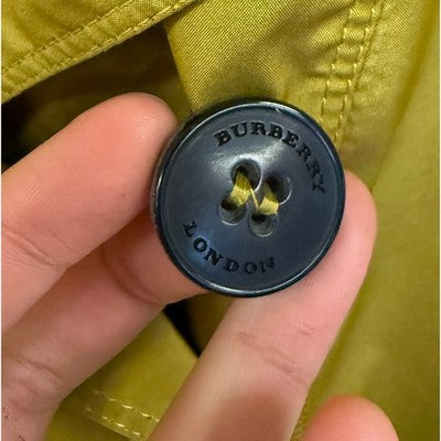 BURBERRY London Chartreuse Belted Double Breasted Trench Coat Sz. 10 - Medium