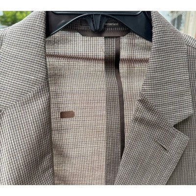 Ermenegildo Zegna Brown Plaid Men's Zero Weight Blazer Sport Coat Jacket Sz. 54R