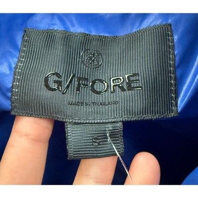 G/FORE Blue Nylon Quilted Puffer Fjord Hooded Golf Zip Vest - Small