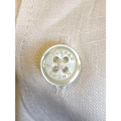 ORLEBAR BROWN White Men's Long Sleeve Linen Button-Up Shirt - XXL