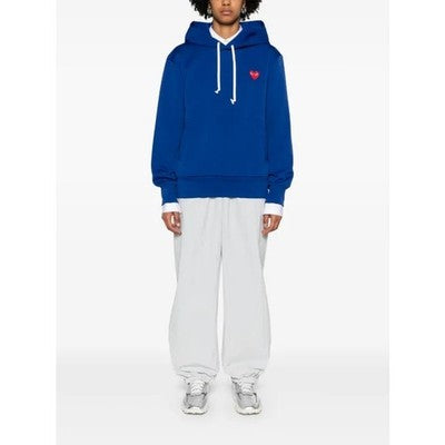 COMME des GARCONS Play Blue Men's Heart Drawstring Pullover Hoodie - XL
