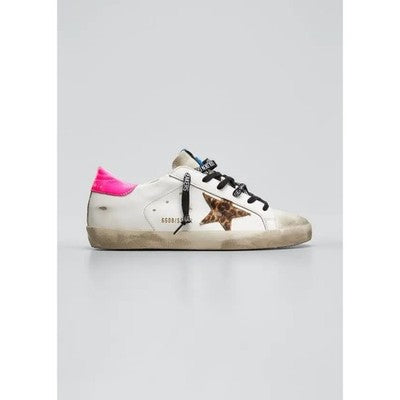 GOLDEN GOOSE Mesh Iconic Leopard SUPER-STAR Leather Low-Top Sneaker Sz. 36/6