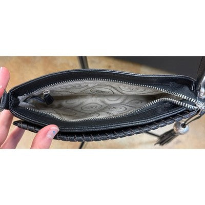SOLD! Brighton Black Ferrera City Organizer Leather Crossbody Medallion Bag