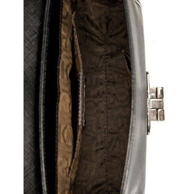 SOLD! Salvatore Ferragamo Black Leather Shoulder Gancini Luisa Nero Calf Bag w/Box