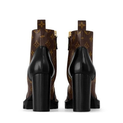 SOLD! LOUIS VUITTON Patent Monogram Canvas Star Trail Zip Lace Ankle Boots w/Box Sz. 39