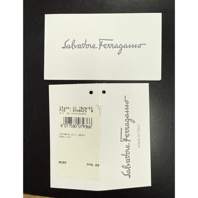 SOLD! Salvatore Ferragamo Black Leather Shoulder Gancini Luisa Nero Calf Bag w/Box