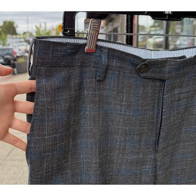 Marco Pescarolo NAPOLI Blue & Grey Wool Men's Slim 80 Pants Sz. 54