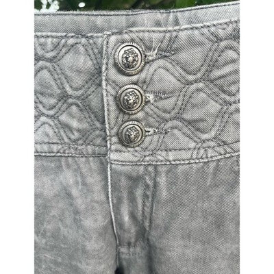 Authentic CHANEL Grey Quilted Skinny Jeans Sz. 38