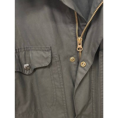 Filson Black Men's Zip Button Up The Explorer Cover Cotton Cloth Jacket - Medium