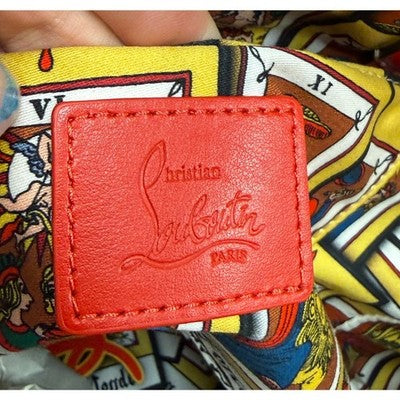 LOUBOUTIN Caracaba Embellished Satin Cotton Leather Tote Shoulder Bag