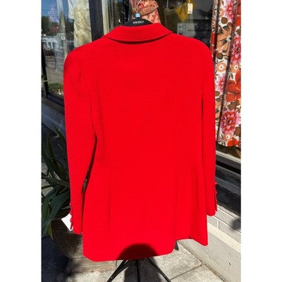 Vintage 90’s CHANEL Boutique Knit Professional Red Skirt Suit Sz. 40