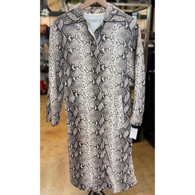 Philosophy Snakeskin Print Lorenzo Serafini Button Up Paper Long Coat - Small/Med.