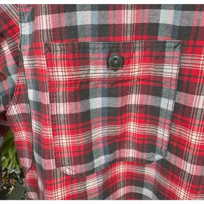 Ralph Lauren RRL Double R Red & Grey Men's Flannel Button Up Shirt - XL