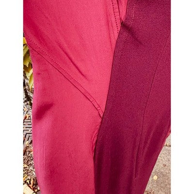 PRADA Burgundy Silk Bodycon Short Sleeve Zip Asymmetrical Dress Sz. 40