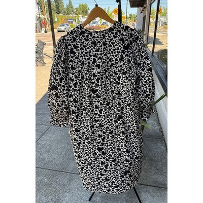 ZADIG & VOLTAIRE Remo Rucas Flash Heart Mini Black & Cream Dress - Large