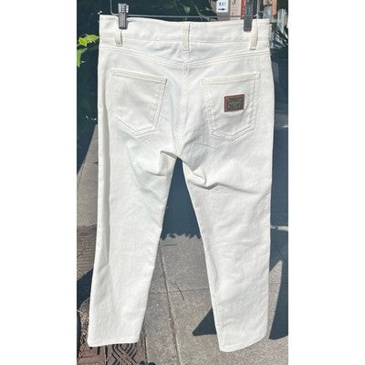 Authentic Dolce & Gabbana Milano Italia White Skinny Denim Jeans - Sz. 4