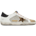 GOLDEN GOOSE White Superstar Leopard Horsy Star Glitter Heel Shoes w/Box Sz. 36