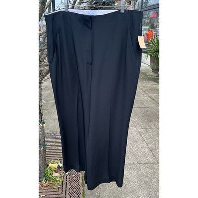 ST. JOHN Women's Wide Leg Black Pants MSRP $995 100% Wool NEW w/tags Sz. 16