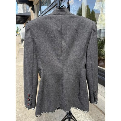 Vintage VALENTINO + Patty Ann Exclusives Grey Wool Skirt Suit Size 10
