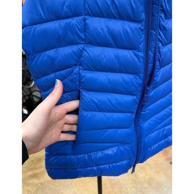 G/FORE Blue Nylon Quilted Puffer Fjord Hooded Golf Zip Vest - Small