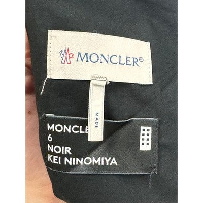 MONCLER Black Kei Ninomiya Wide Straight Leg Light-Weight Ruffled Pants Sz. 6