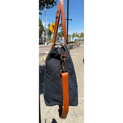 CAMPOMAGGI TEODORANO Italy Blue Canvas/Leather Tote Bag