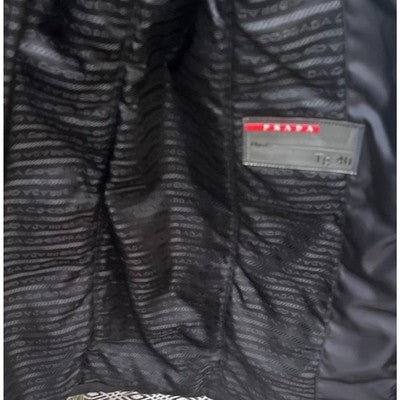 PRADA Black Zip Up Jacket Polyester 2 Pocket Women's Coat Sz. 40 - Small