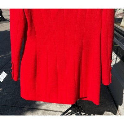 Vintage 90’s CHANEL Boutique Knit Professional Red Skirt Suit Sz. 40