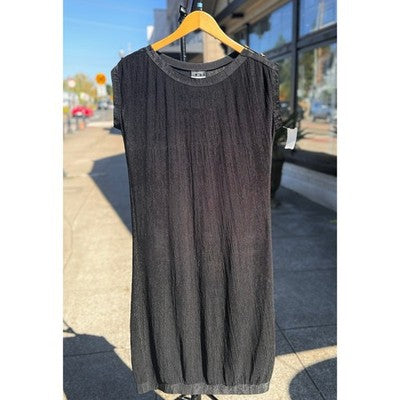 Vintage CHANEL Black Gold Button Sleeveless Casual Midi Dress Sz. 38