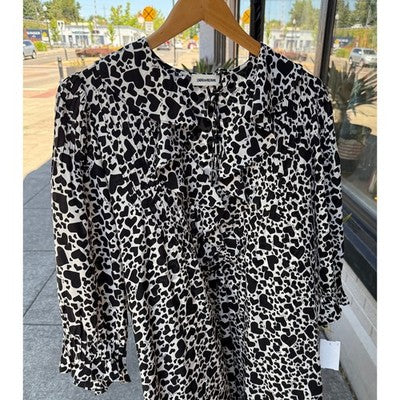 ZADIG & VOLTAIRE Remo Rucas Flash Heart Mini Black & Cream Dress - Large