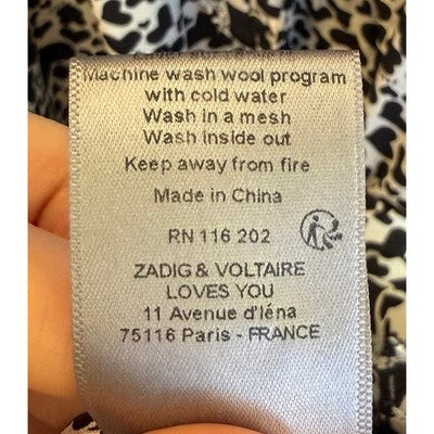 ZADIG & VOLTAIRE Remo Rucas Flash Heart Mini Black & Cream Dress - Large