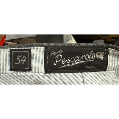 Marco Pescarolo NAPOLI Blue & Grey Wool Men's Slim 80 Pants Sz. 54