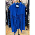 SOLD! MONCLER Mantella Fringed Wool Cape Quilted Velvet Down Filled Sleeve Coat - Small