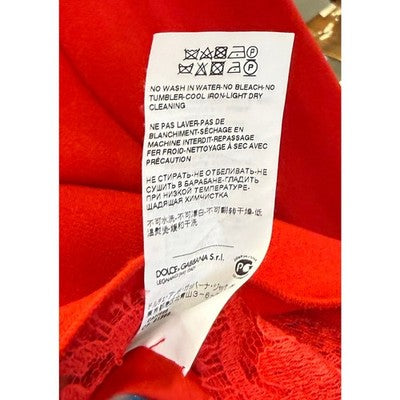 SOLD! Dolce & Gabbana Red Flare Sleeve Midi Viscose Lined Sheath Dress - Medium