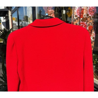Vintage 90’s CHANEL Boutique Knit Professional Red Skirt Suit Sz. 40