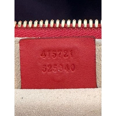 GUCCI GG Supreme Large Navy Blue Monogram & Red Leather Tote Shoulder Bag