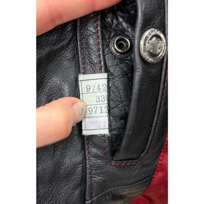 Vintage 90’s Harley Davidson Black Leather Zip Studded Women's Moto Jacket - Medium