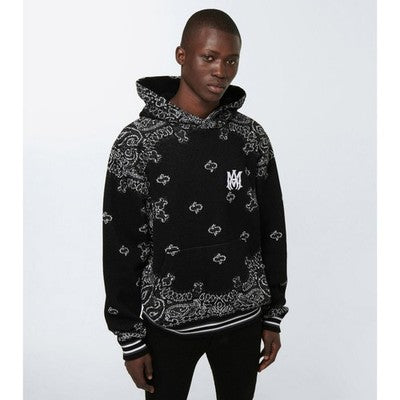 AMIRI Bleach Men’s Bandana B-Ball Cotton Cashmere Hoodie Sweatshirt - XL