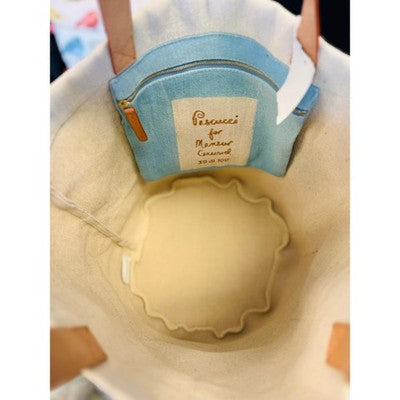 MANSUR GAVRIEL Cream & Yellow Canvas Leather Seashells Tote Shells Pascucci Bag