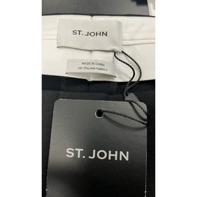 ST. JOHN Women's Wide Leg Black Pants MSRP $995 100% Wool NEW w/tags Sz. 16