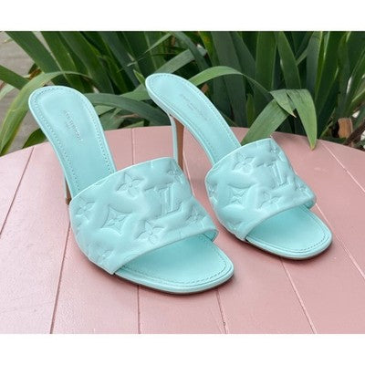 LOUIS VUITTON Revival Monogram Heels LV MG Sandals Leather NEW w/Box #BR0232 Sz. 39