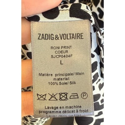 ZADIG & VOLTAIRE Remo Rucas Flash Heart Mini Black & Cream Dress - Large