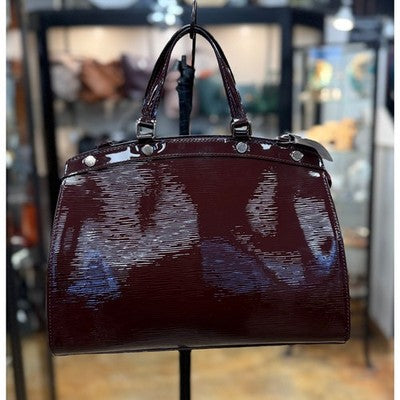 SOLD! LOUIS VUITTON BREA MM Electric Burgundy Patent EPI Leather Handbag
