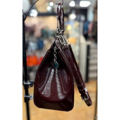 SOLD! LOUIS VUITTON BREA MM Electric Burgundy Patent EPI Leather Handbag